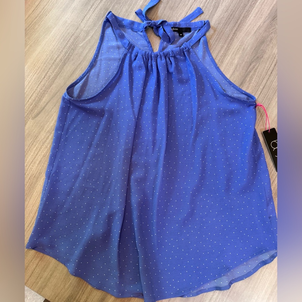 Gibson Blue Polka Dot Sleeveless Blouse-NWT